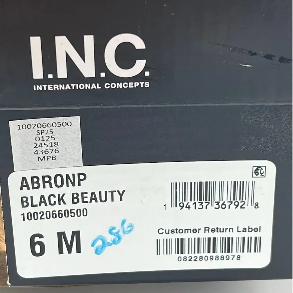 INC Abron Women's Black Braided Woven Pointed Toe Flats 6 NIB